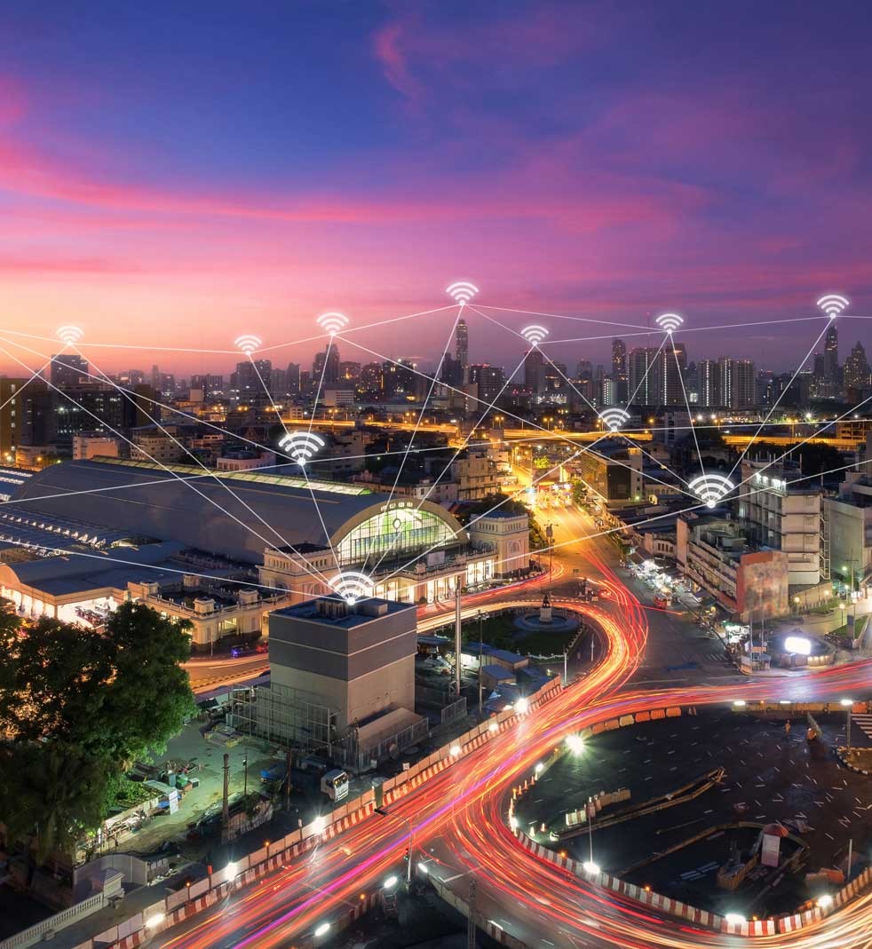 Wireless communication network in Big city concept. IoT(Internet of Things). ICT(Information Communication Technology)
Momentum Telecom Image